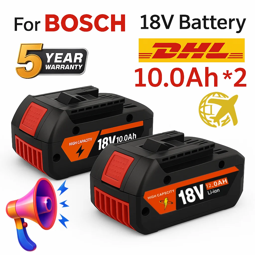 

For Bosch Professional 18V 12.0Ah Battery Pack, Compatible with GBA GBH GSR GSB, Replacement Battery for BAT618 BAT609 BAT620