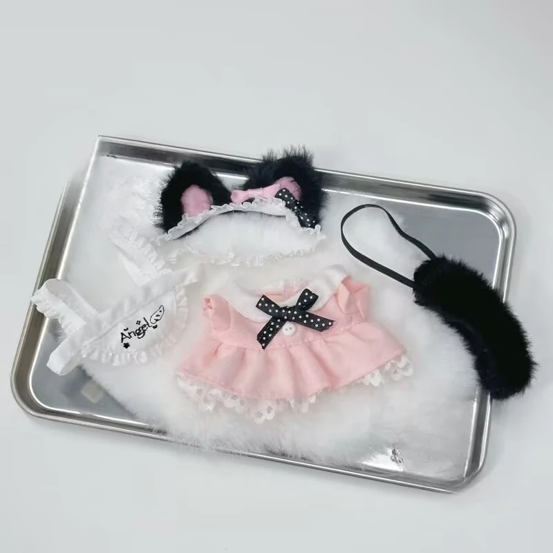 새로운 10cm 아기 드레스 '메이드의 작은 치마 테이블' 면 인형은 매우 귀엽고 사랑스럽습니다. 인형 옷 갈아입히기