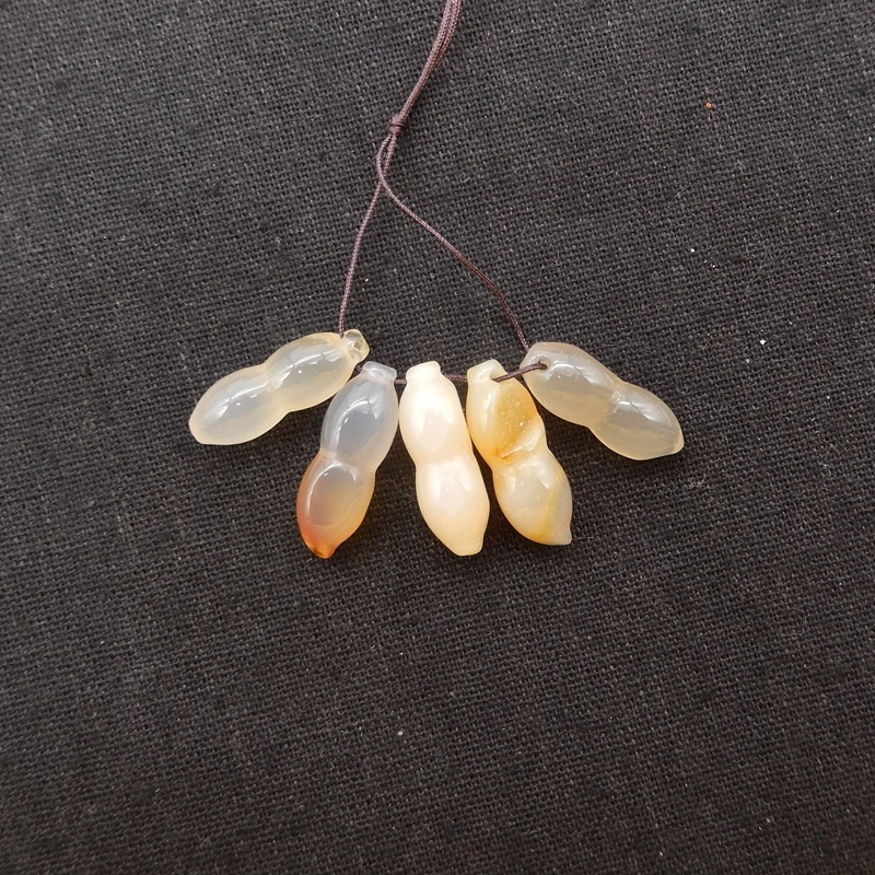 

5Pcs Natural White Jade Loose Beads 24x9x9mm Gemstone for DIY Jewelry Making Charms Necklace Pendant Bracelet 11.5g