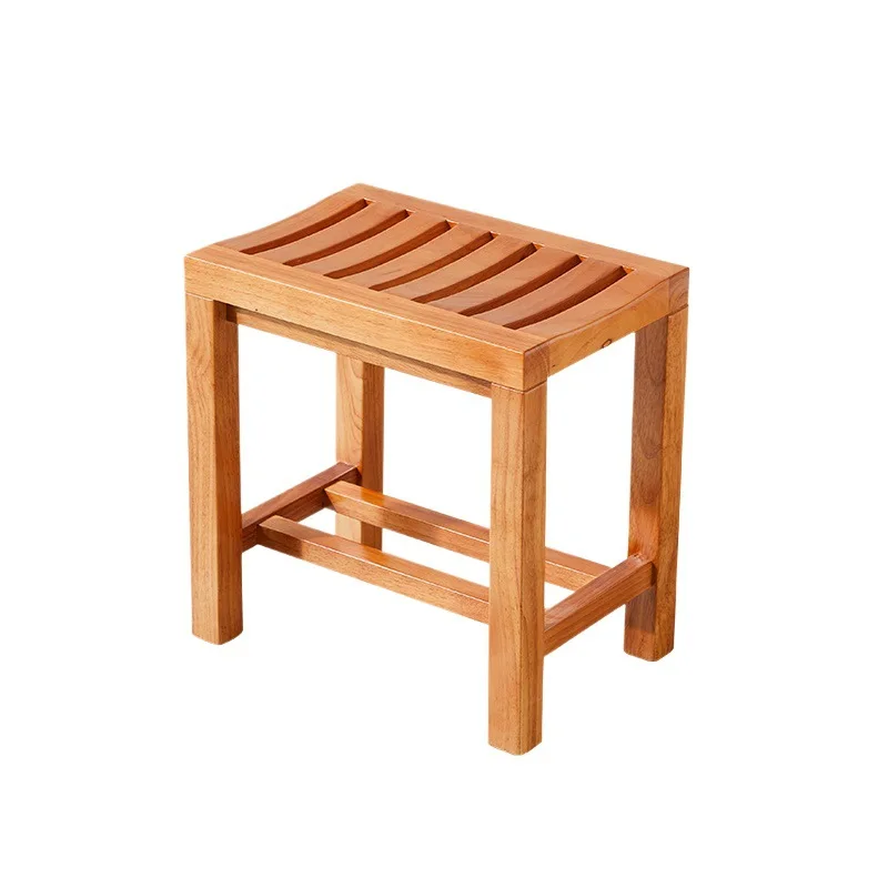 

Solid wood bath stool Bathroom stool Anti corrosion and non slip Low elderly Foot Shower room