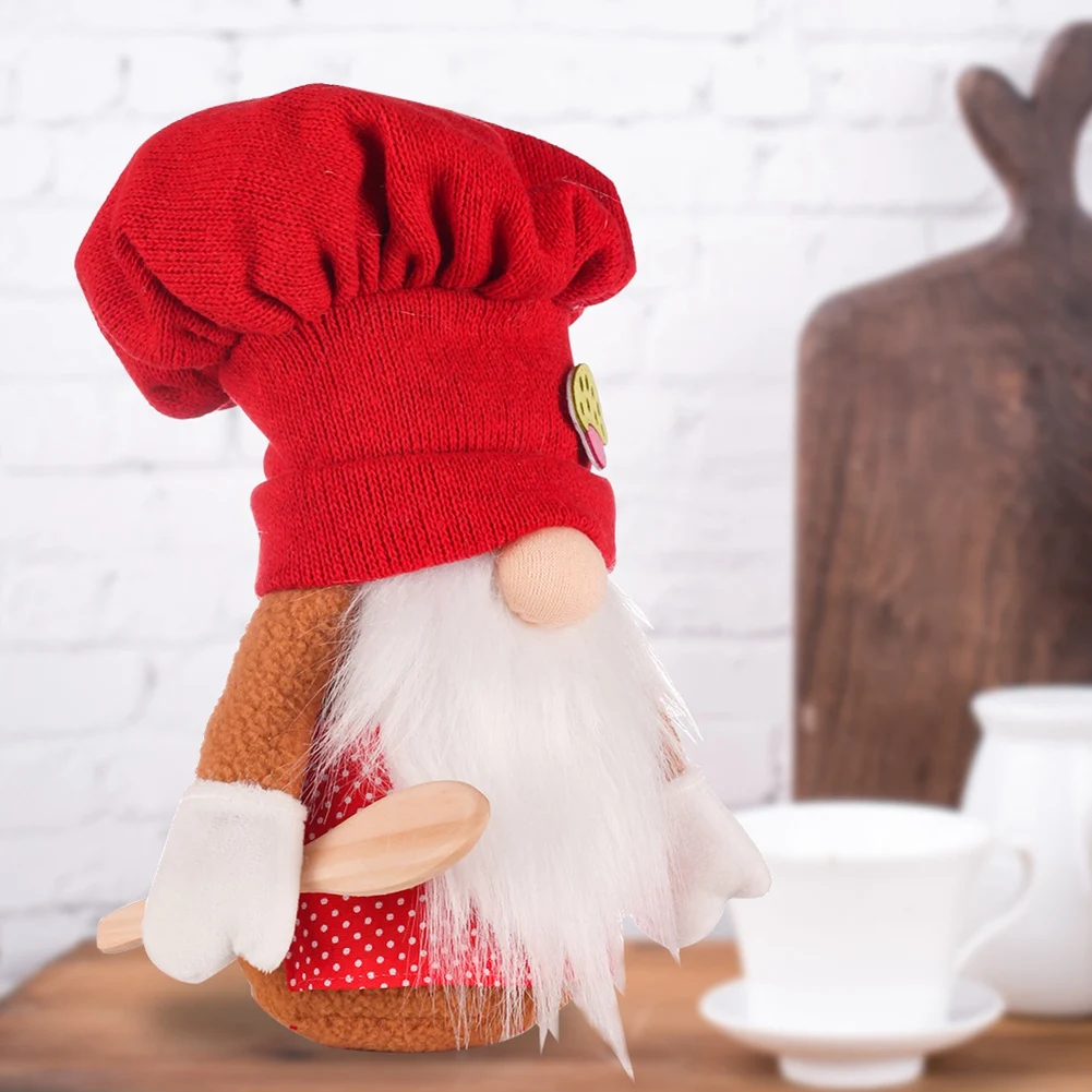 Dekorasi Natal Terbaru Topi Koki Rajut Merah Natal Dekorasi Boneka Rudolph Dekorasi Jendela Rumah