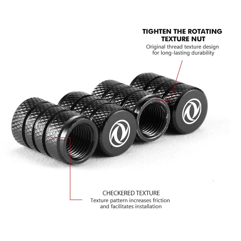 4Pcs Aluminum Alloy Car Wheel Tire Valve Caps Waterproof Tyre Rim Stem Covers For Dongfeng Motor DFM DFSK Glory 360 Cefiro MX6 - view 2