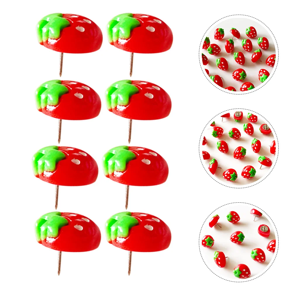 30 шт., кнопки с клубникой, милые кнопки для большого пальца для пробковой доски