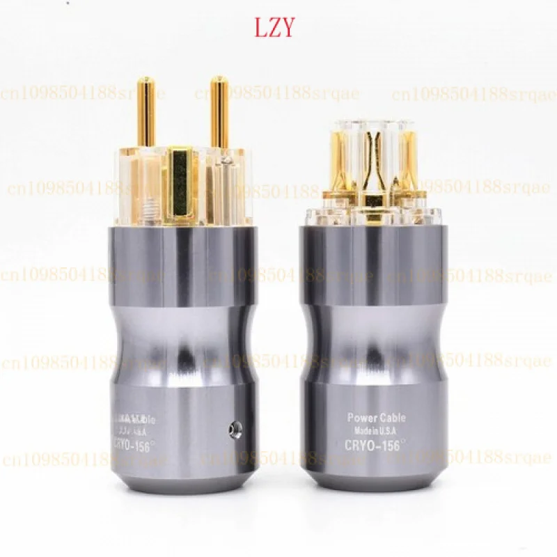 for Krell Pair 24k Gold plated EU for schuko Power Plug  IEC C13 C15 Female Connector