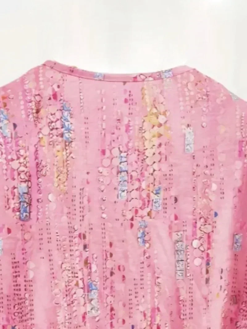 플러스 Size1XL-5XL 여성 봄 여름 패션 티셔츠 숙녀 캐주얼 탑 라운드 넥 세련된 쿼터 슬리브 티셔츠