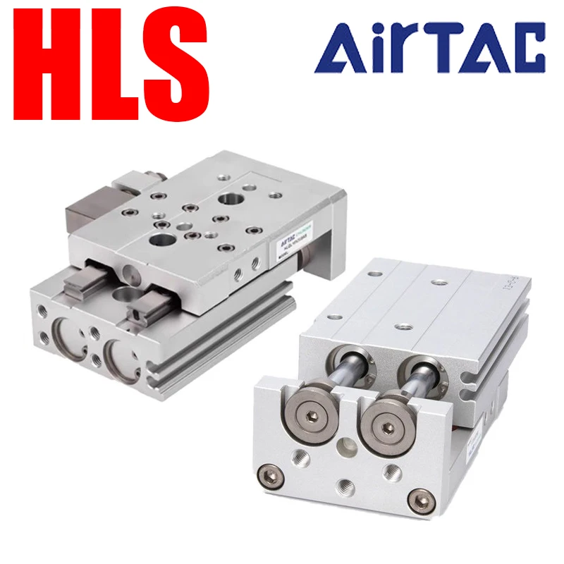 AirTAC HLS6/8/16/20/25-10/20/30/40/50/75/100/125/ Precision Linear Slide Table Cylinder Pneumatic Roller Bearing Air Cylinder