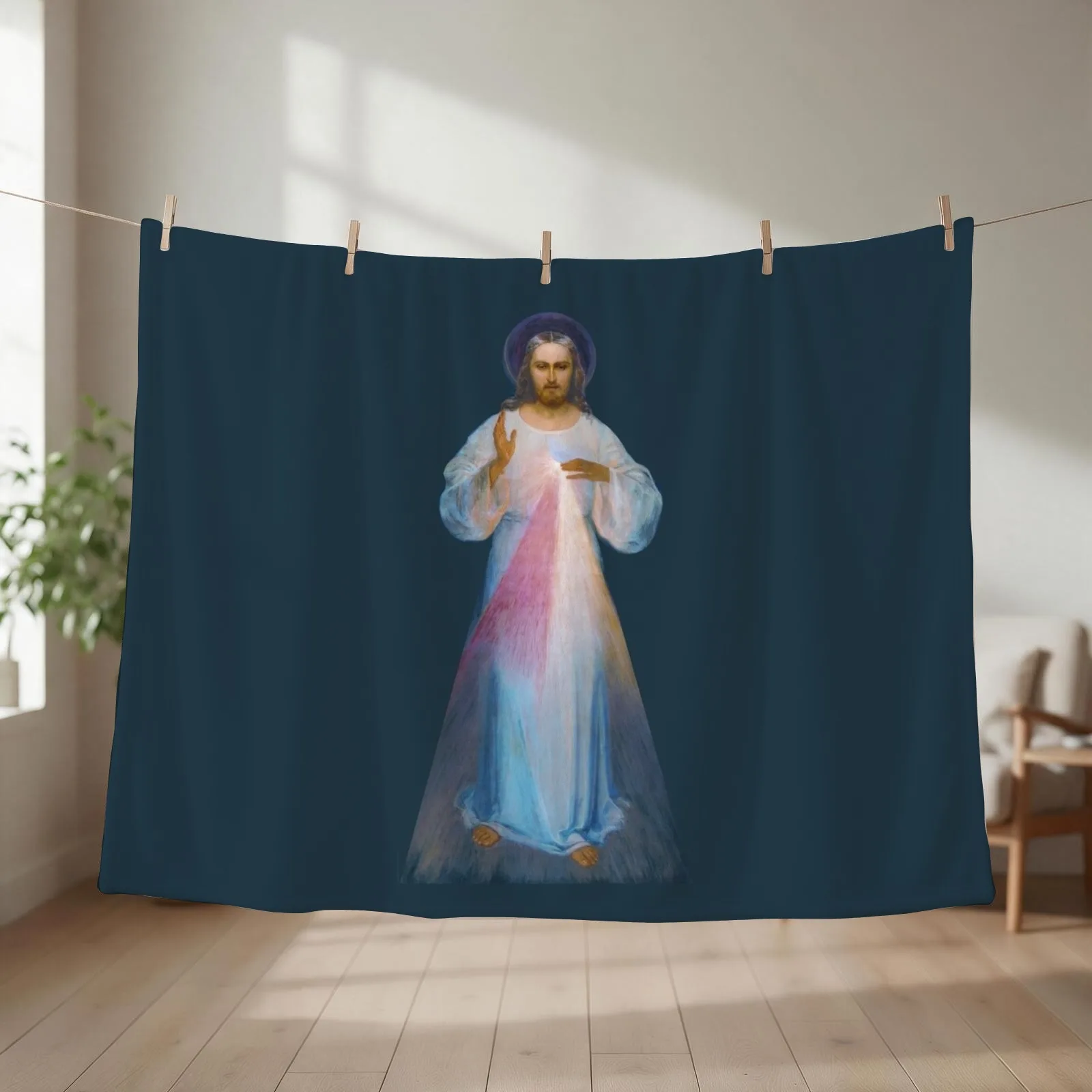 Jesus I Trust in You Throw Blanket couch cozy soft plush fuzzy picnic outdoor blanket