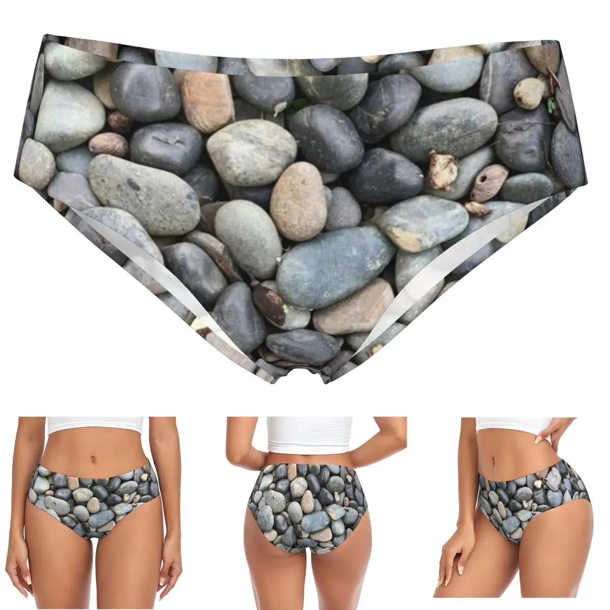 

Трусики с рисунком гальки на заказ, женские удобные трусы, нижнее белье, дышащие женские трусы