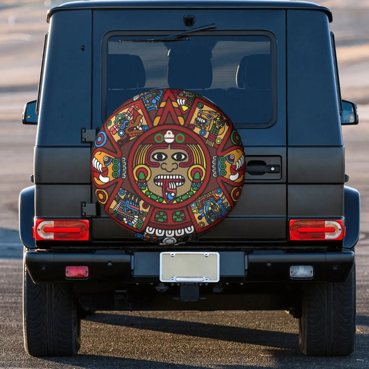 

Aztec Calendar Or Sun Stone Tire Cover Wheel Protectors Weatherproof Universal for Jeep Trailer RV SUV Truck Camper Travel