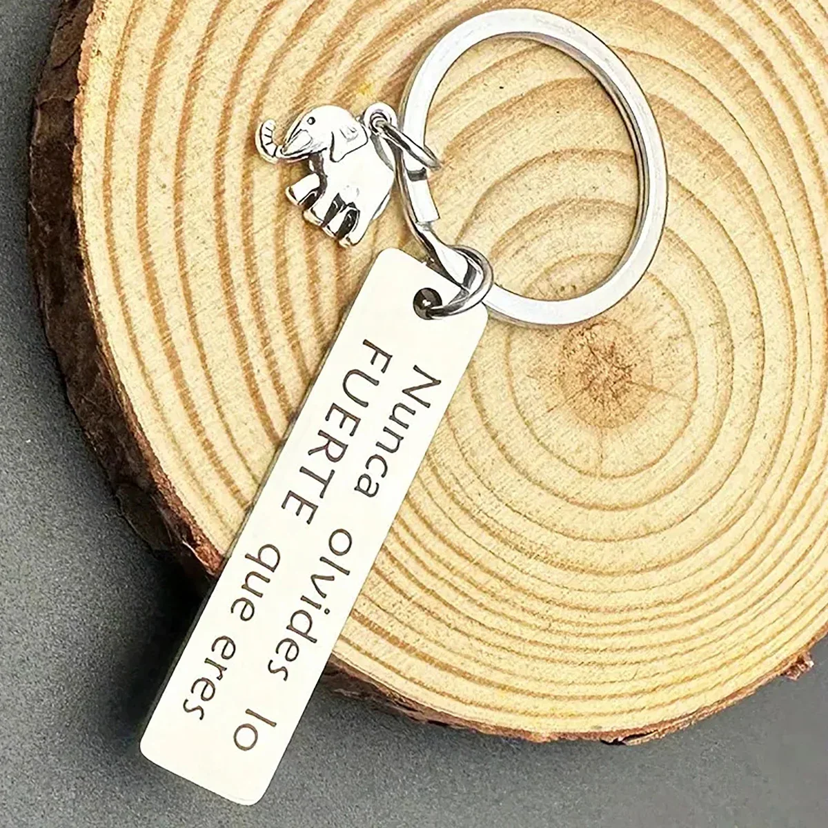 1pc Inspirational Positive Energy Elephant Powdered Elephant Keychain For Men Car Backpack Pendant Decoration