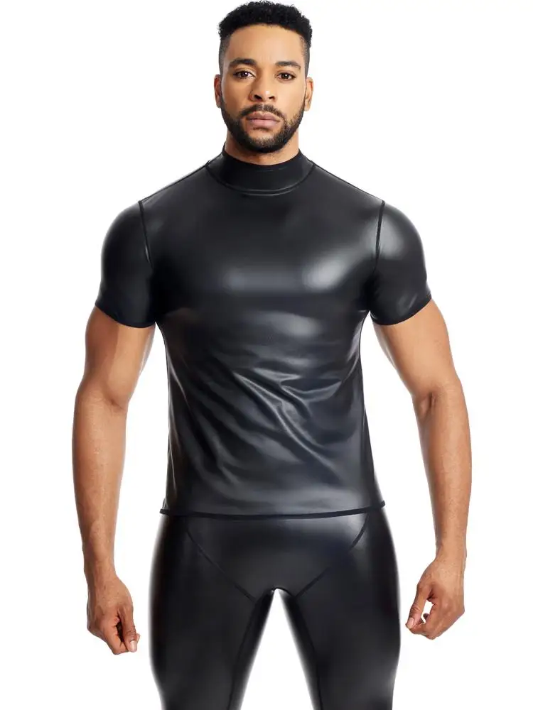 

Faionable Мужская высокоэластичная кожаная куртка Slim Fit ort Sve с воротником-стойкой Повседневная мотоциклетная одежда Four Directional Ela...