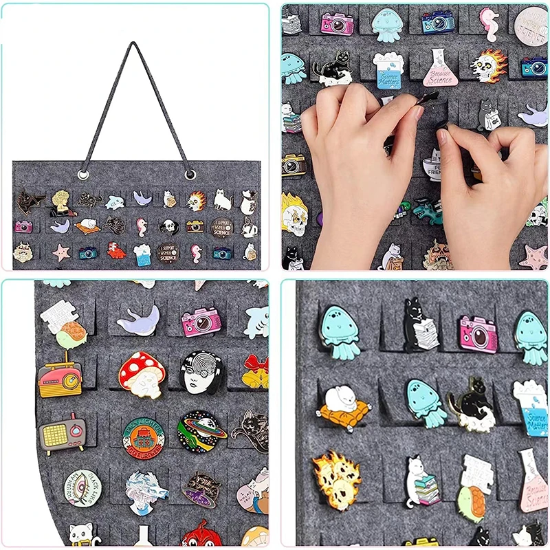 Soft Felt Hanging Pouch Wall Hanging Pin Storage Bag Multifunctional Pin Display Bag Great