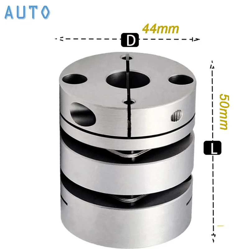 

Новинка D44L50 Гибкая двойная/Двойная диафрагма Соединительная муфта отверстие 8 9 10 11 14 12,7 13 15 16 17 22 12 мм для ЧПУ шариковый винт двигателя