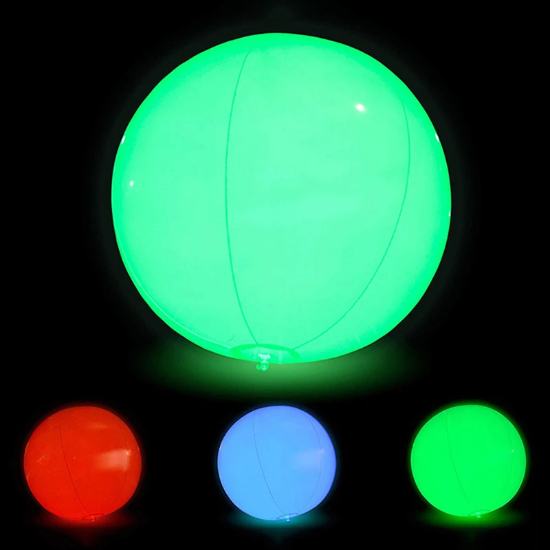 Pvc Remote Control Led Flash Beach Ball Inflatable Light Ball Children Water Bobble Ball Home Yard Camping Hanging Lantern