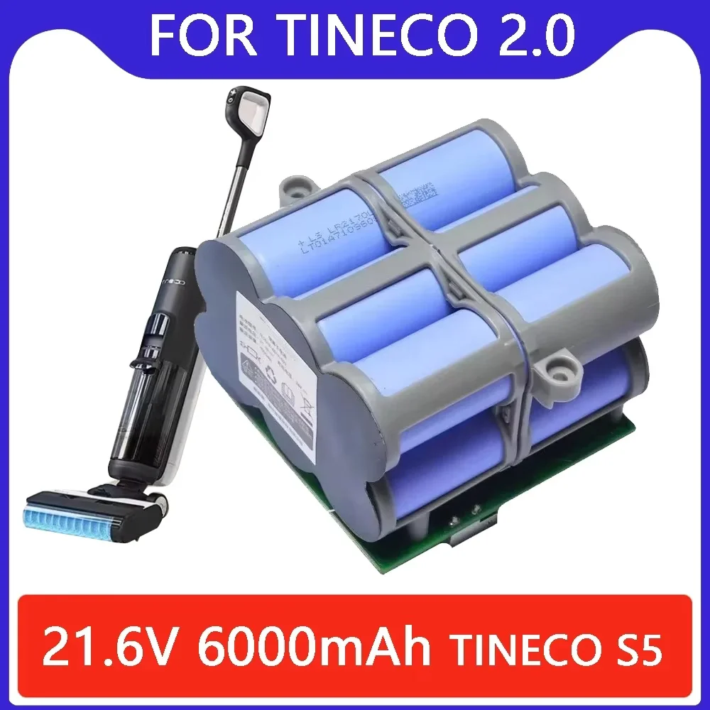 

For Tineco 21.6V 6000mAh Replacement Battery FLOOR ONE 2.0 S5 PRO 2 S5 Smart S5 Steam Floor Scrubber Accessories Parts