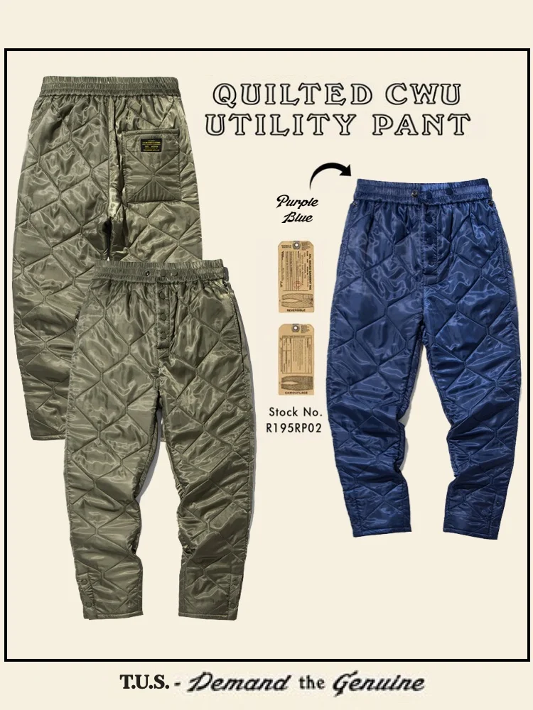 

CWU Cold Weather orm Inner Liner Boting Retro Quilted Cotton Pants Youth Faion Casual Long Trousers Workwear Militar...