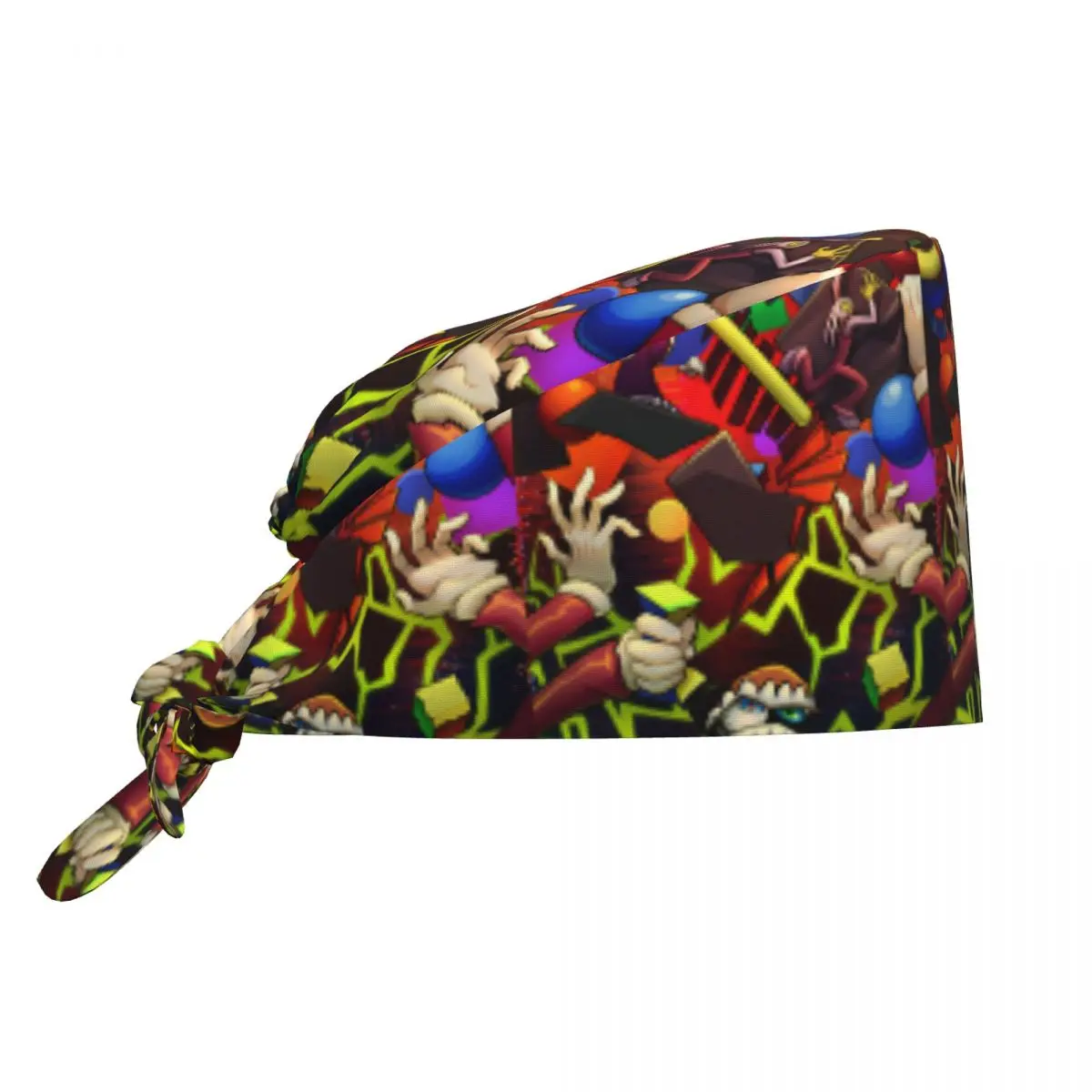 Nursing Hats Cartoon Digatal Circus Work Scrub Cap Popular Medical Hat Comfy Elastic For Unisex Tie Back Working Cap