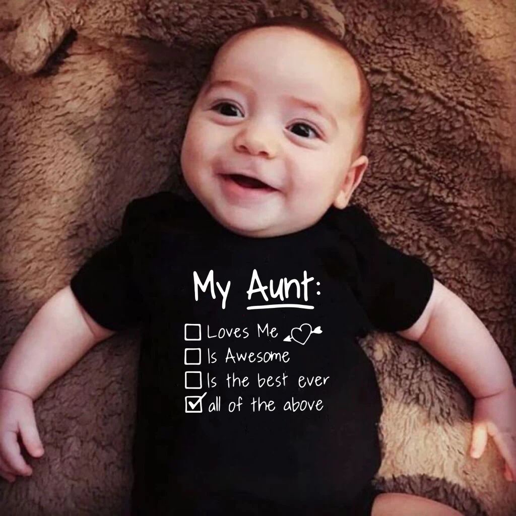 

My Aunt Loves Me and Awesome Summer Funny Infant Baby Bodysuit Toddler Hipster Jumpsuit Trendy Newborn Baby Bodysuit