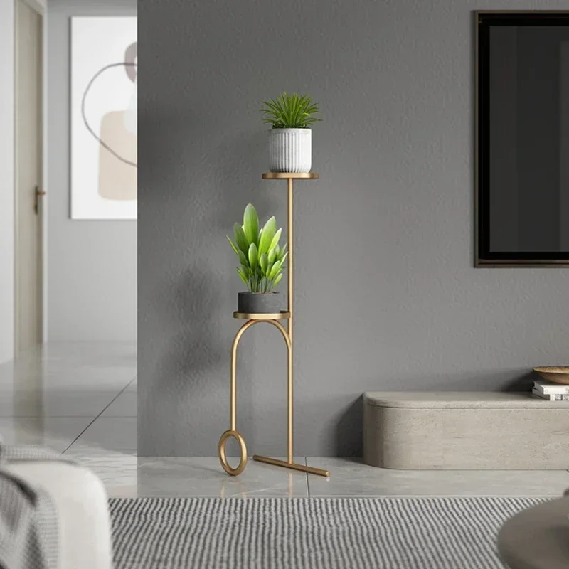 

#Simple Modern Stand for Flowers Balcony Multi-layer Plant Shelves Iron Green Luo Flower Rack Stable Bearing Metal Racks