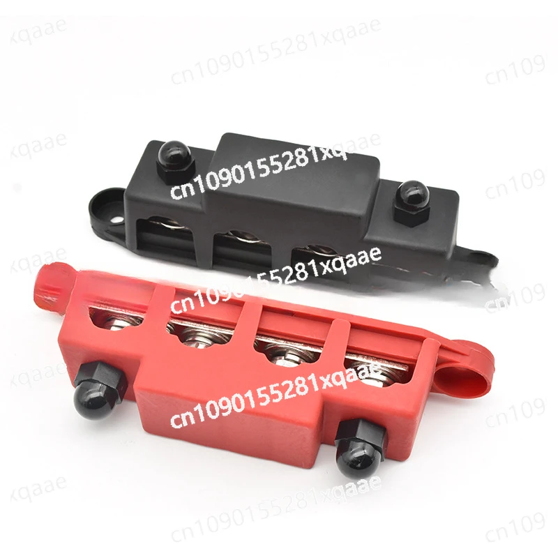 

RV Yacht Bus M8M10 High Current Wiring Stud, Red and Black 4 Stud Power Distribution Block Bus