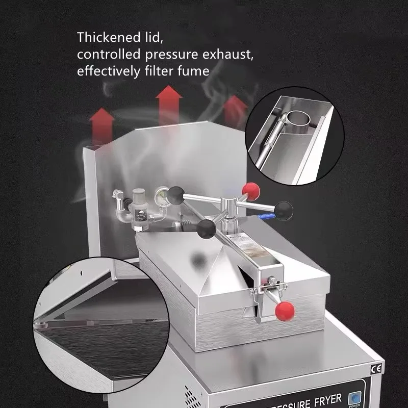 Commercial High Quality CE Certification Stainless Steel 14KW Big Capacity Electric Duck Meat Pressure Deep Fryer
