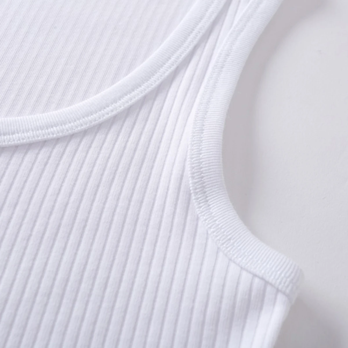 Vintage Solid Ribbed Slim Crop Top Woman Summer Sexy Sleeveless O Neck Cotton Tee Shirt Femme Casual Simple Knitted Tank Tops