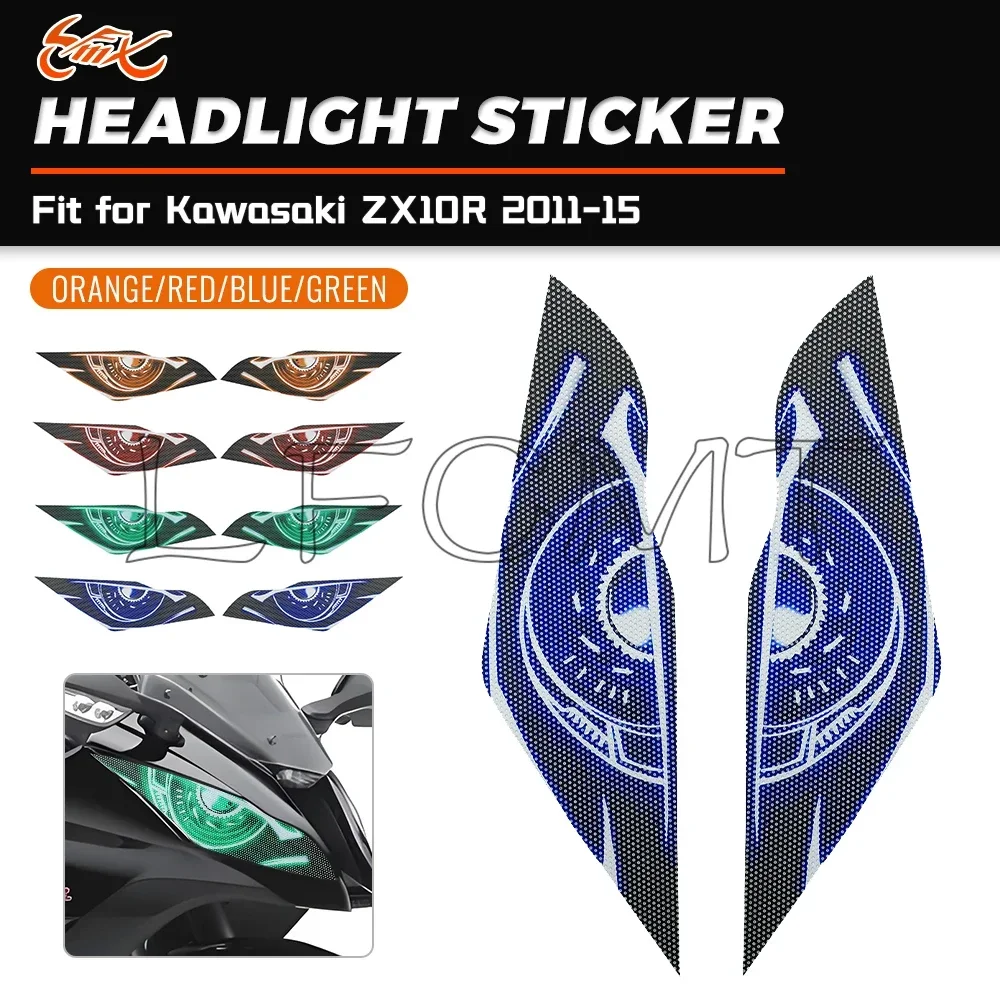 

Motorcycle Headlight Protector Sticker Fit for Kawasaki ZX10R ZX-10R 2011 2012 2013 2014 2015 Head Light Film Decoration Sticker