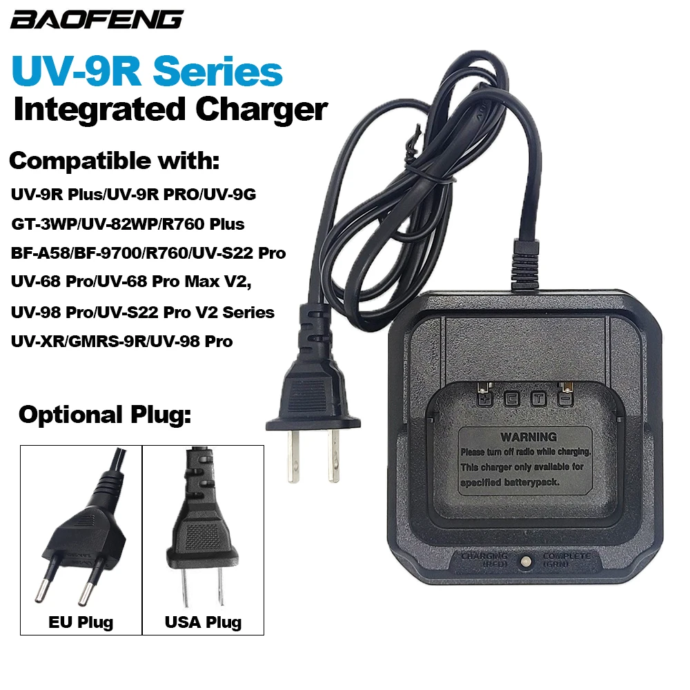 

Baofeng Desktop Integrated Charger For Walkie Talkie UV-9R Plus UV9R Pro BF-9700 BF-A58 UV-S22 UV-68 UV-98 Pro Two Way Radios