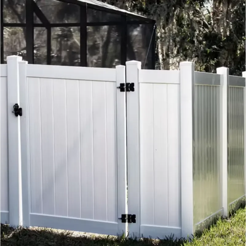 Modern Style PVC Gate Panel Horizontal Slats Design Garden Boundary Gate High-end Fence Screen Door Wholesale
