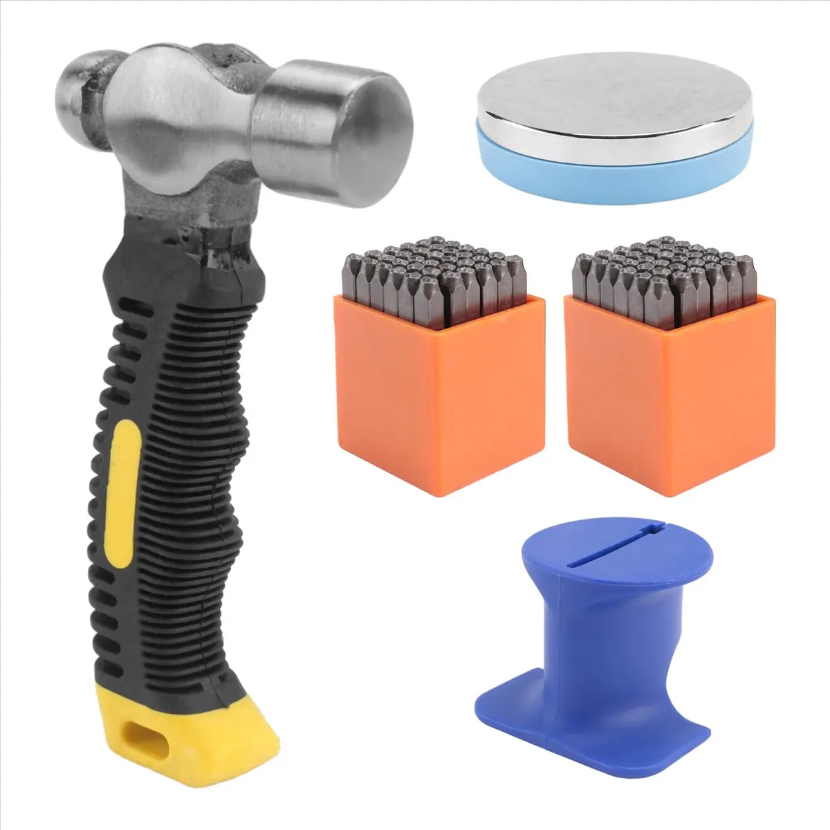 DT38 Metal Stamping Kit, 74 Pcs 0.3cm Art Font Uppercase and Letter Punch and Number Punch Set, Metal Stamping Jig
