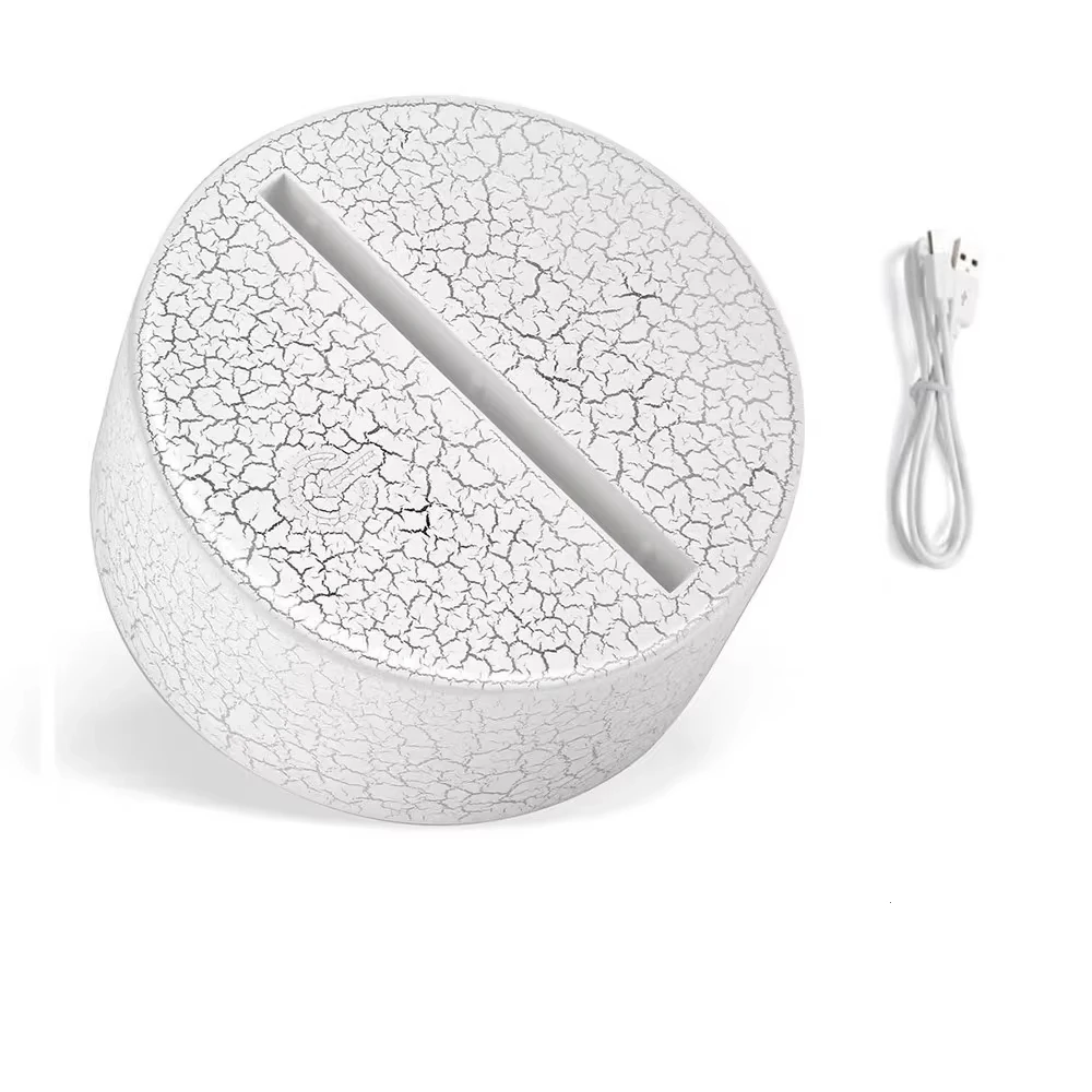 20 Pcs 3D LED Night Light Base Acrylic Display Stand 7 Colors Touch Dimmable ABS USB Anime Lamp Holder Lighting Accessories