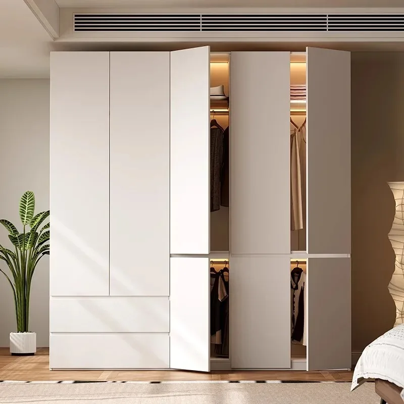 Armario Metálico de Lujo para Colgar Ropa, Gran Espacio, Ahorro de Espacio, Organizador de Ropa para Hotel, Ropero Armable, Muebles para el Hogar