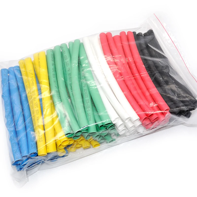 New Kit  6 Sizes  84pcs 7 Colours Assortment 2:1 Heat Shrink Tubing Tube Sleeving Wrap Wire 1.5 to 6mm Heat Shrink