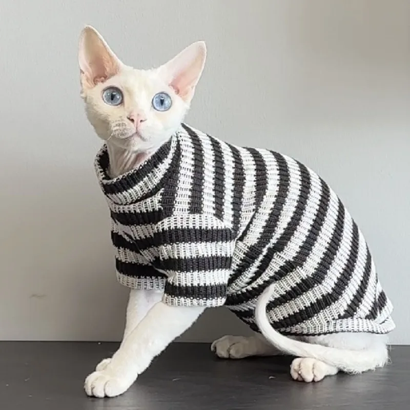 

Warm Coral Velvet Hairless Cat Clothes Winter Sphynx Vest Turtleneck Kitten Clothing Puppy Costume Pet Accessories Gatitos