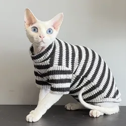 Warm Coral Velvet Hairless Cat Clothes Winter Sphynx Vest Turtleneck Kitten Clothing Puppy Costume Pet Accessories Gatitos