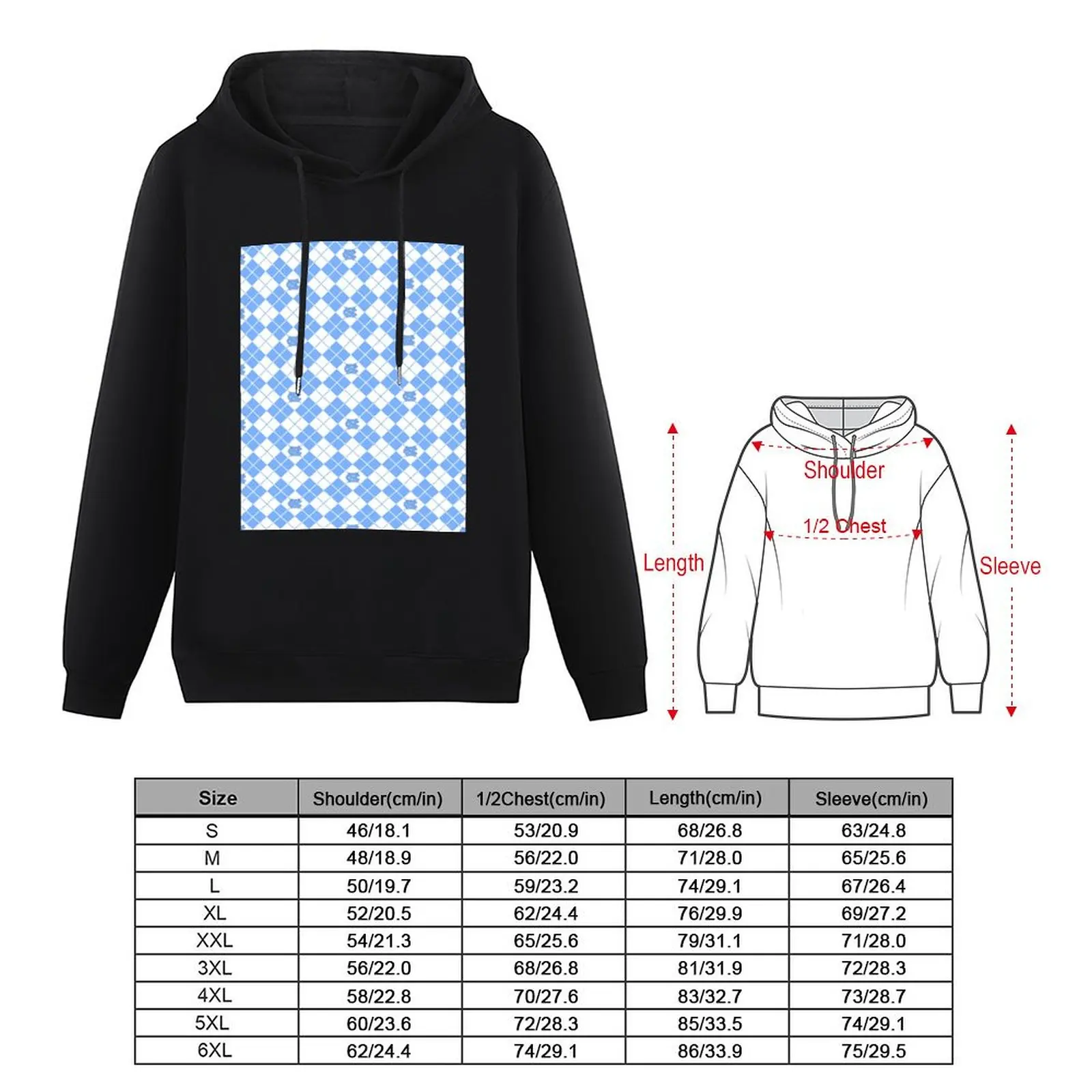 Heel Glitter Argyle Pullover Hoodie anime clothing hoodie