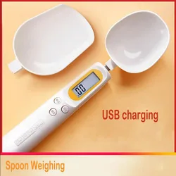 Electronic Weighing Spoon LCD Digital Kitchen Scale Cooking Food Weight Measuring Tool USB Charging, Battery Type 1 Pc