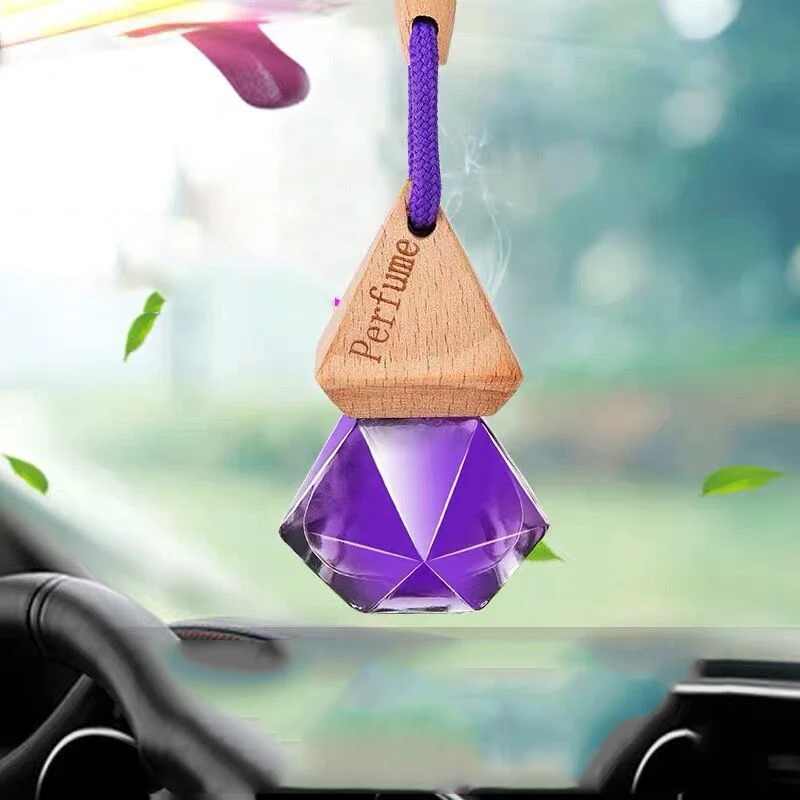 Car perfume bottle hanging car perfume pendant lasting light fragrance with interior decoration of cologne rose lavender