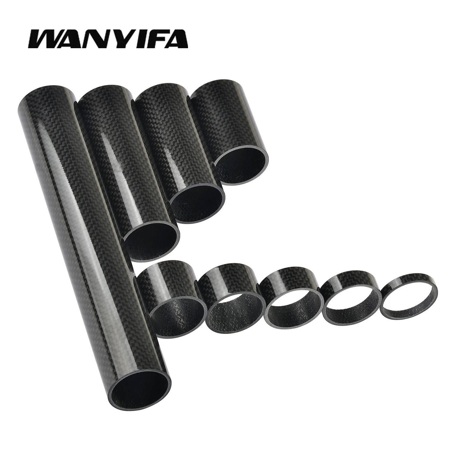 Wanyifa-Arruela de carbono de fone de ouvido de bicicleta, espaçadores para bicicleta, 1-1/8 \