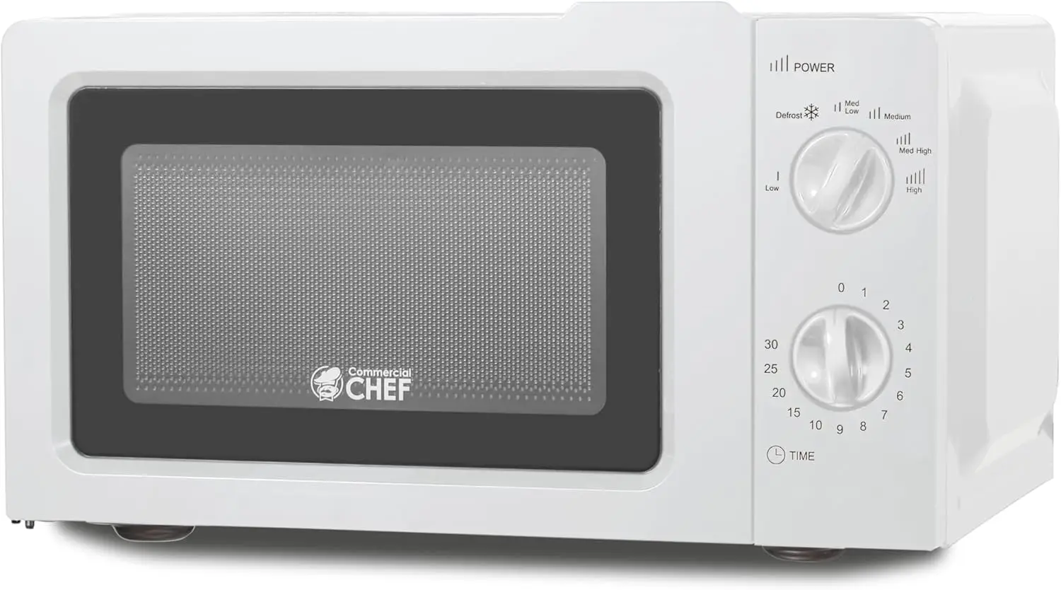 

0.6 Cubic Foot Microwave with 6 Power Levels,Small Microwave with Grip Handle,30 Minute Timer and Mechanical Dial Controls,White