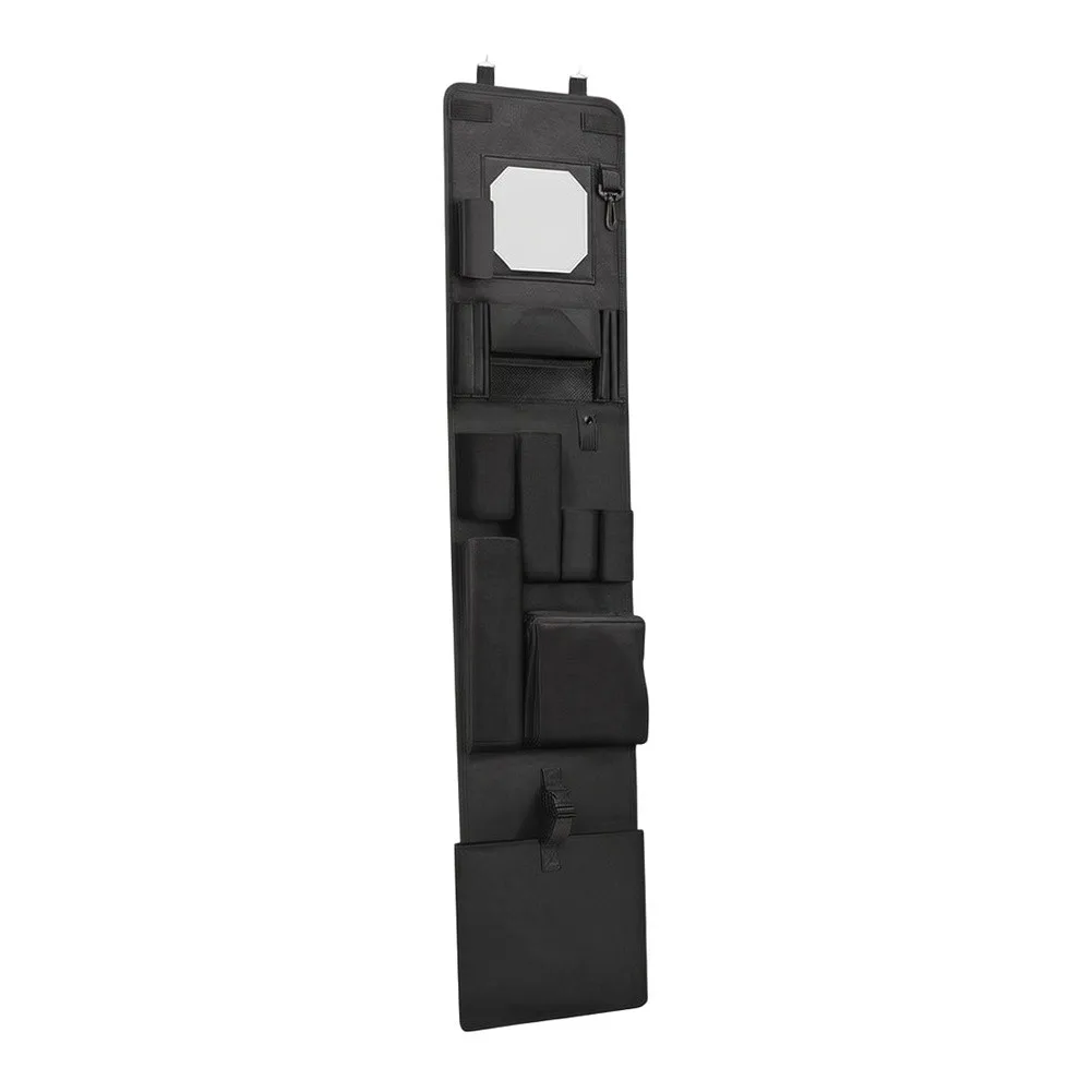 Vertical Hanging Organizer with Mirror for Locker Doors Supporting Quick for access to Frequently Used Items and Gear