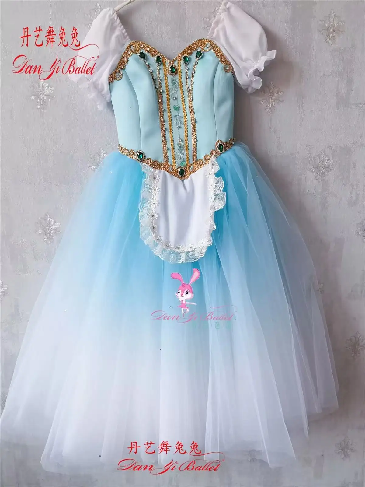 Adult children ballet professional sleeping beauty blue bell-shaped skirt fluffy gauze skirt tutu dress competition dress perfor