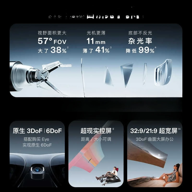 Smart AR Glasses Native 3DoF Space Hover X Prism New Generation Light
