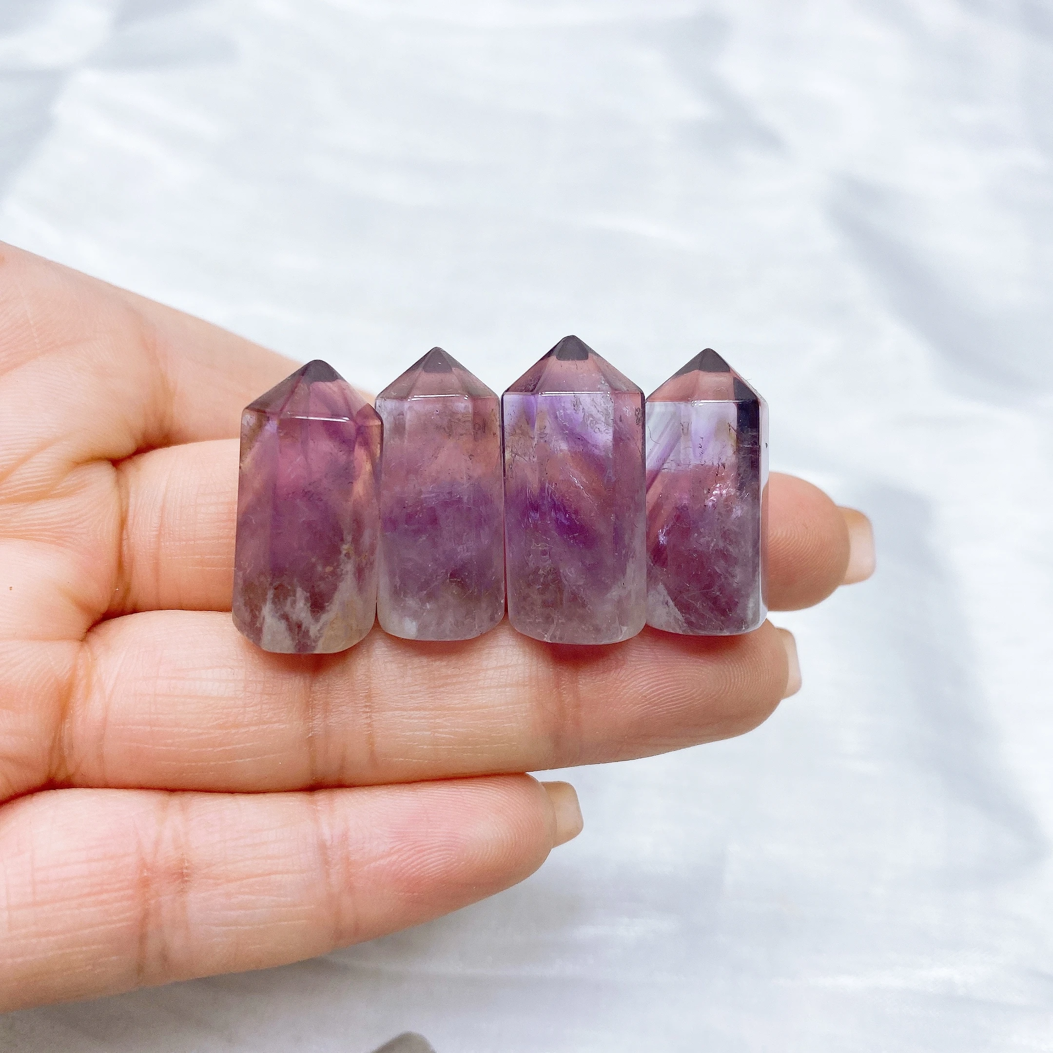 Natural Amethyst Mini Tower Crystal Quartz Stone Small Decorative Furniture Energy Healing DIY Home Decoration Gift