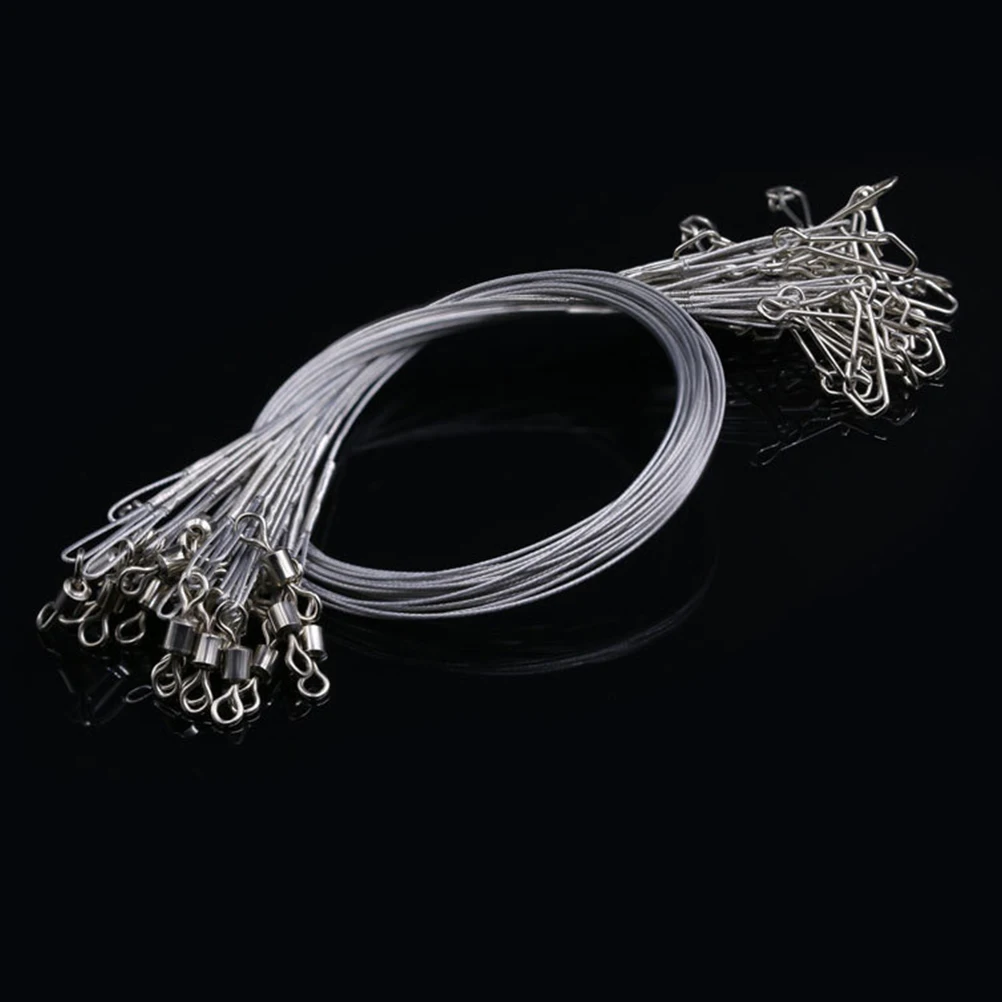

24pcs Wear Wire Fishing Tackle Pin Fishing Leaders Braided Line Swivels Trace Saltwater Freshwater Tackle Gear