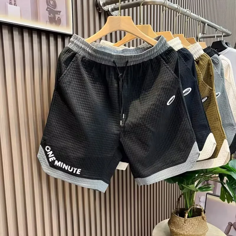 2024 Men Clothing Men\'s Shorts Trend Elastic Waist Sweatpants Summer Men Short Korean Fashion Streetwear Harajuku Shorts Men