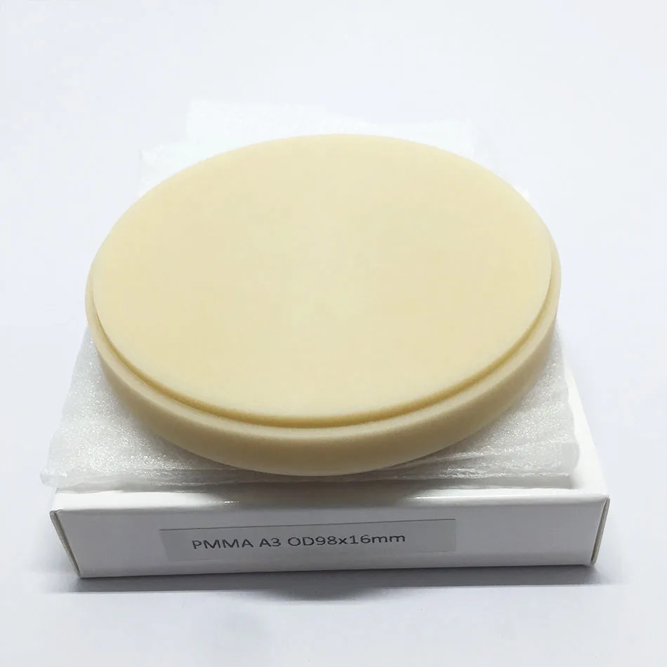 DENXY 1 Stück Dental PMMA-Scheibe A1 A2 A3 CAD/CAM Fräsharz-Scheibe Zahnarztmaterial für die Herstellung von temporären Brückenrestaurierungen – Detail 7