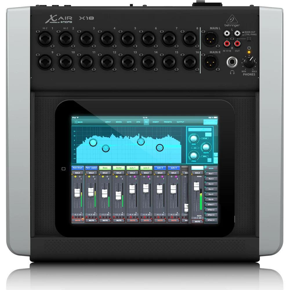 Behringer X X18 18-kanał Tablet sterowane mikser cyfrowy z 16 Midas przedwzmacniacz, bezprzewodowy dostęp do internetu, interfejs Audio USB, a