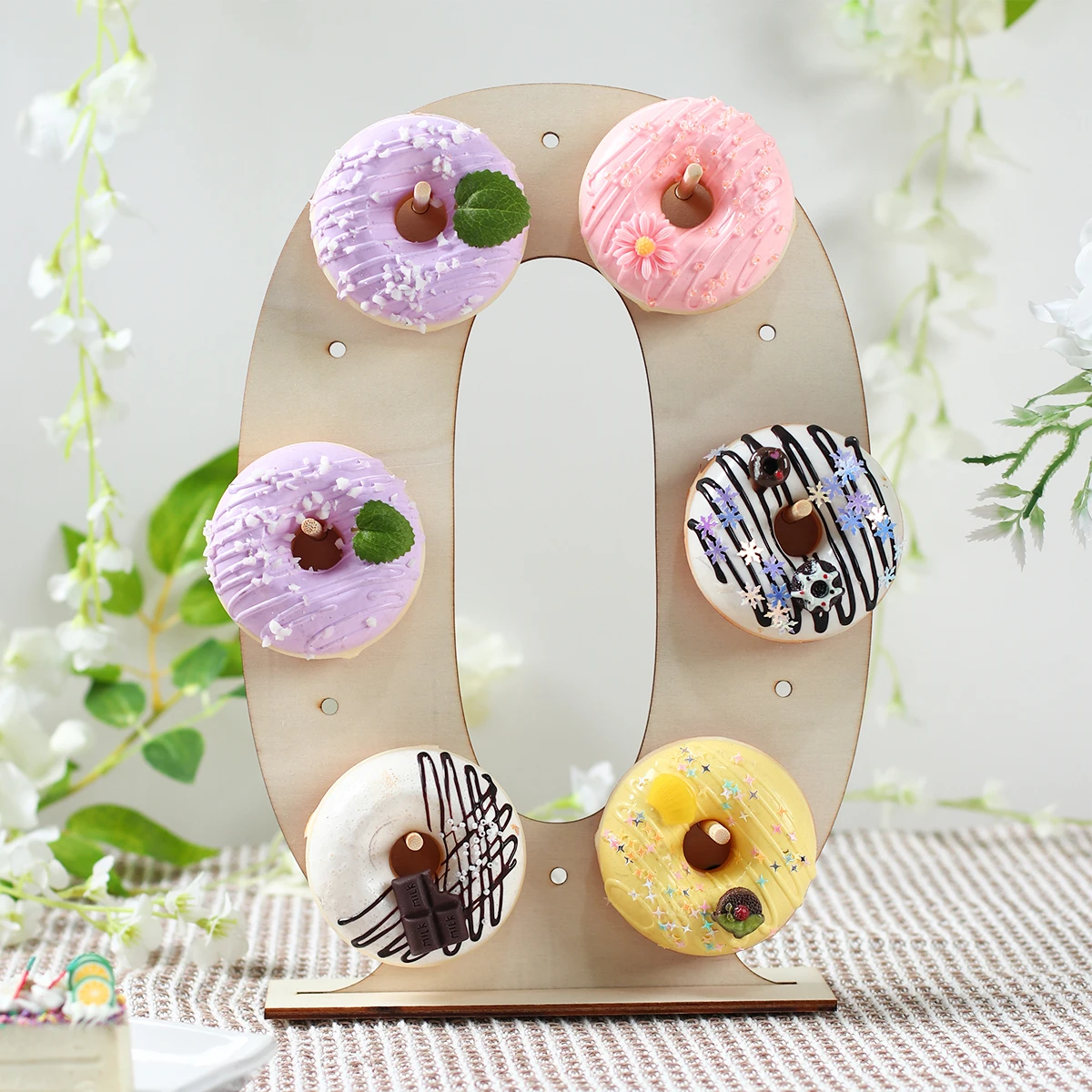 Wood Donuts Stand Holder Sweet Cart Donut Party Rustic Wedding Table Decor Doughnut Birthday Party Candy Bar Baby Shower Decor