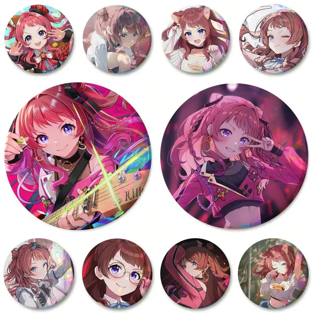 Game Idol Characters Hanami Saki Round Badges Can Be Used To Decorate Clothes And Backpack Pins